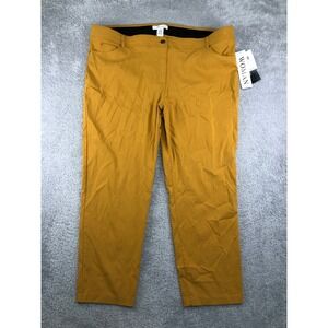 89th + Madison Pants Women 22 (44x27.5) Yellow NWT Ankle Length Comfort Waist
